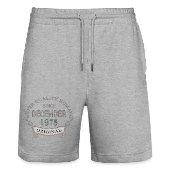 Since_December_1975 - Short de jogging bio TRAINER Stanley/Stella unisexe - gris chiné - Devant - Nik (191cm) & Marisol (170cm)