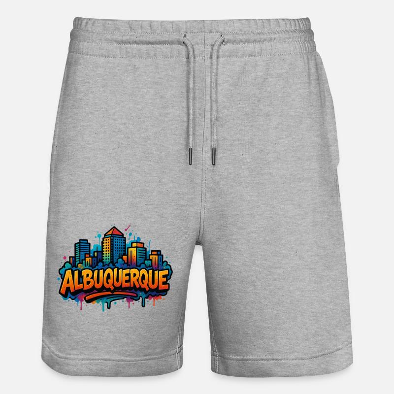 Albuquerque Graffiti Skyline - Stanley/Stella Unisex Bio Joggingshorts Trainer  - Grau meliert