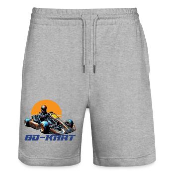 Go-Kart Sonnenaufgang Racer - Stanley/Stella Unisex Bio Joggingshorts Trainer  - Grau meliert - Vorne - Nik (191cm) & Marisol (170cm)