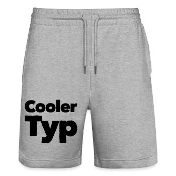 cool guy - Stanley/Stella Trainer Unisex Organic Jogging Shorts - heather grey - Front - Nik (191cm) & Marisol (170cm)
