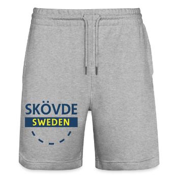 Skövde Schweden Sign Design - Stanley/Stella Unisex Bio Joggingshorts Trainer  - Grau meliert - Vorne - Nik (191cm) & Marisol (170cm)