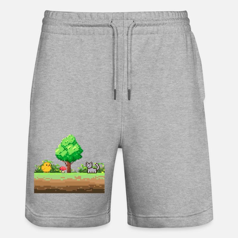 Aventure Pixel Garden - Short de jogging bio TRAINER Stanley/Stella unisexe - gris chiné