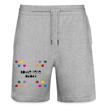 Happy Mother's Day - Mother's Day - Stanley/Stella Trainer Unisex Organic Jogging Shorts - heather grey - Front - Nik (191cm) & Marisol (170cm)