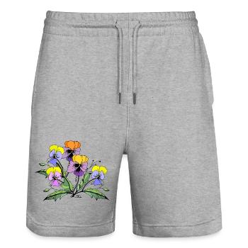 Fleur - Short de jogging bio TRAINER Stanley/Stella unisexe - gris chiné - Devant - Nik (191cm) & Marisol (170cm)