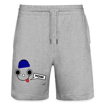 Koppie Moin avec Beanie - Short de jogging bio TRAINER Stanley/Stella unisexe - gris chiné - Devant - Nik (191cm) & Marisol (170cm)