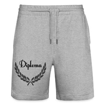 Diplom - Stanley/Stella Unisex Bio Joggingshorts Trainer  - Grau meliert - Vorne - Nik (191cm) & Marisol (170cm)