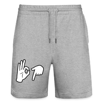 Tendance Six Seven - Short de jogging bio TRAINER Stanley/Stella unisexe - gris chiné - Devant - Nik (191cm) & Marisol (170cm)