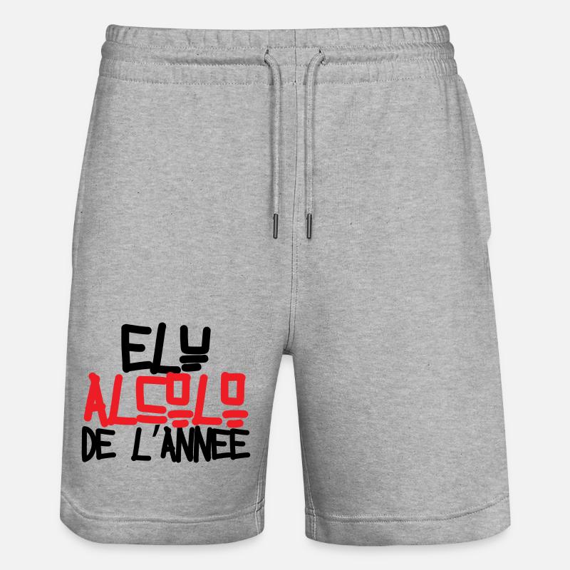 Élu alcolo de l’année / Alcool / Humour - Short de jogging bio TRAINER Stanley/Stella unisexe - gris chiné