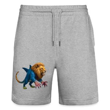 ZINNEKE DU NORD - Bellegique - Stanley/Stella Unisex Bio Joggingshorts Trainer  - Grau meliert - Vorne - Nik (191cm) & Marisol (170cm)