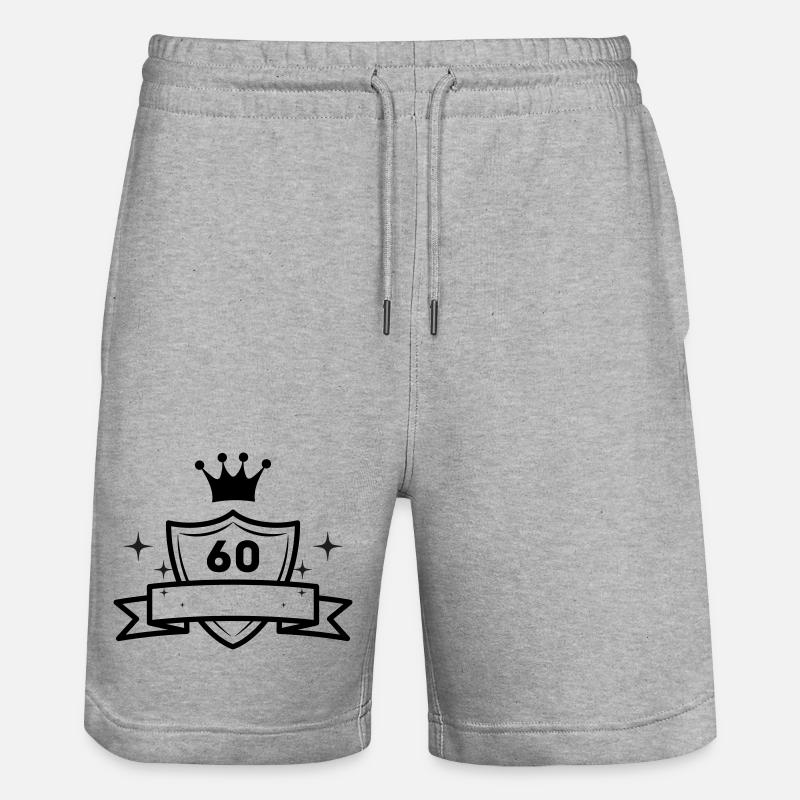 Fête d’anniversaire des 60 ans - Short de jogging bio TRAINER Stanley/Stella unisexe - gris chiné