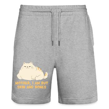 Mother, I Am But Skin And Bones Cat Design - Short de jogging bio TRAINER Stanley/Stella unisexe - gris chiné - Devant - Nik (191cm) & Marisol (170cm)