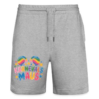 Karnevalsmaus Karneval Köln Kölner Karnevals Maus - Stanley/Stella Unisex Bio Joggingshorts Trainer  - Grau meliert - Vorne - Nik (191cm) & Marisol (170cm)