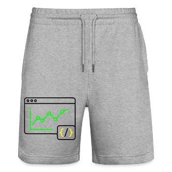 Web Analysis Chart Coding Browser Vector - Stanley/Stella Trainer Unisex Organic Jogging Shorts - heather grey - Front - Nik (191cm) & Marisol (170cm)