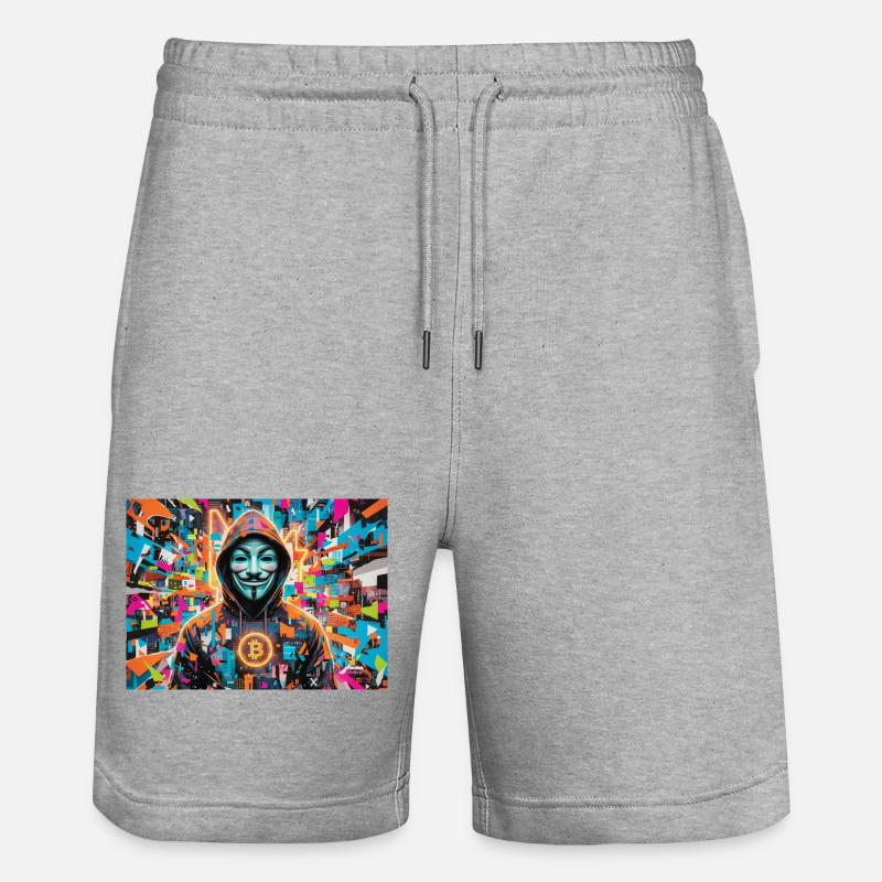 Bitcoin Bazooka - PopArt - Satoshi 3 - Short de jogging bio TRAINER Stanley/Stella unisexe - gris chiné