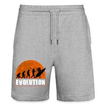 Entwicklung der Surfing Vintage Sunset Silhouette - Stanley/Stella Unisex Bio Joggingshorts Trainer  - Grau meliert - Vorne - Nik (191cm) & Marisol (170cm)