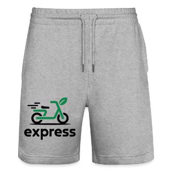 Eco Express Leaf Roller Logo - Stanley/Stella Unisex Bio Joggingshorts Trainer  - Grau meliert - Vorne - Nik (191cm) & Marisol (170cm)