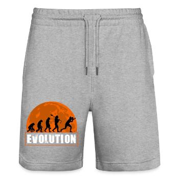 Tischtennis-Evolution Tischtennis-Tischtennis-Spieler-Kunst - Stanley/Stella Unisex Bio Joggingshorts Trainer  - Grau meliert - Vorne - Nik (191cm) & Marisol (170cm)
