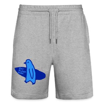Surfeuse Surfeuse Fille Pingouin Surf - Short de jogging bio TRAINER Stanley/Stella unisexe - gris chiné - Devant - Nik (191cm) & Marisol (170cm)