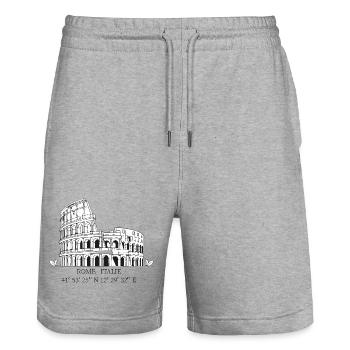 Colisée de Rome croquis noir blanc - Short de jogging bio TRAINER Stanley/Stella unisexe - gris chiné - Devant - Nik (191cm) & Marisol (170cm)