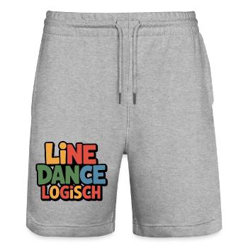 Logique de la danse en ligne - Short de jogging bio TRAINER Stanley/Stella unisexe - gris chiné - Devant - Nik (191cm) & Marisol (170cm)
