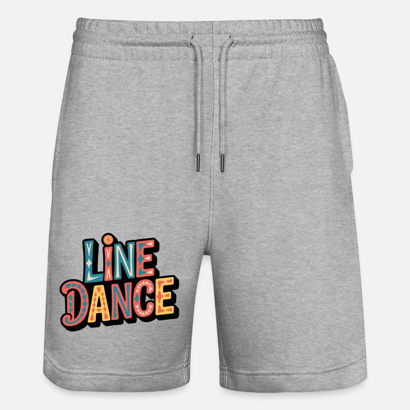 Line Dance Schriftzug: Farbexplosion - Stanley/Stella Unisex Bio Joggingshorts Trainer  - Grau meliert