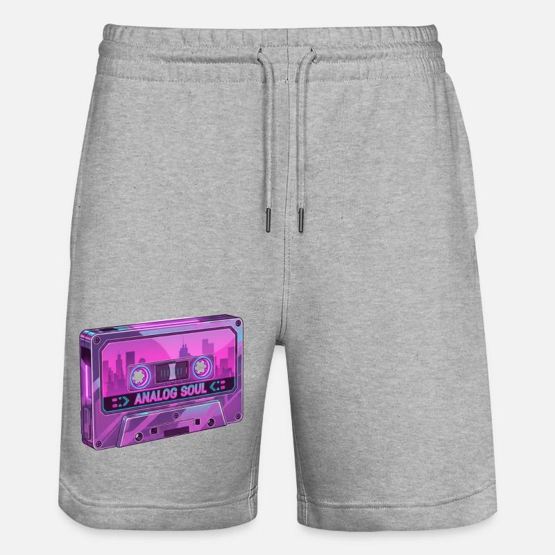 Retro Analog Soul Chrome Cassette Synthwave - Short de jogging bio TRAINER Stanley/Stella unisexe - gris chiné