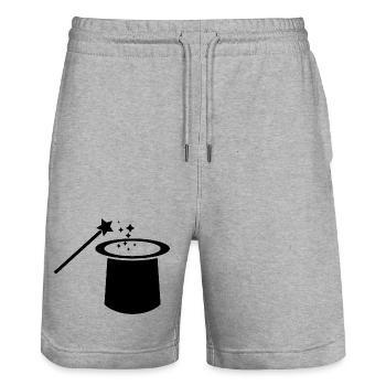 Magic hat - Stanley/Stella Trainer Unisex Organic Jogging Shorts - heather grey - Front - Nik (191cm) & Marisol (170cm)