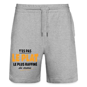 Du bist nicht das raffinierteste Gericht, Humor - Stanley/Stella Unisex Bio Joggingshorts Trainer  - Grau meliert - Vorne - Nik (191cm) & Marisol (170cm)