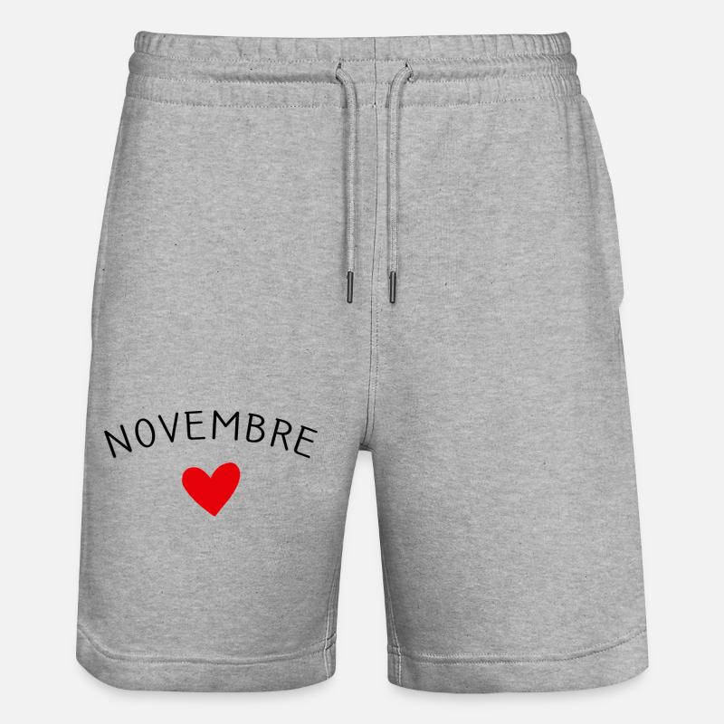 Future maman Novembre – Bébé en route ❤️ - Short de jogging bio TRAINER Stanley/Stella unisexe - gris chiné