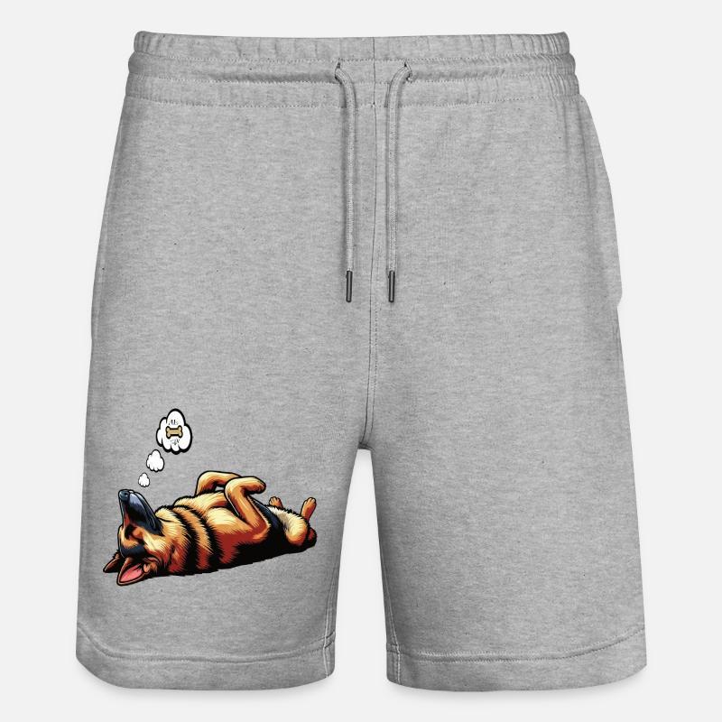 Deutscher Schäferhund Schäferhunde Schäferhunde - Stanley/Stella Unisex Bio Joggingshorts Trainer  - Grau meliert