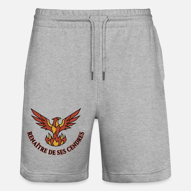Phénix Renaître de ses Cendres Résilience - Short de jogging bio TRAINER Stanley/Stella unisexe - gris chiné