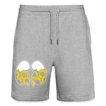 Organ Donation Transplantation Kidney Donors - Stanley/Stella Trainer Unisex Organic Jogging Shorts - heather grey - Front - Nik (191cm) & Marisol (170cm)