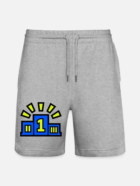 Winner Podium Place 1 Champion - Stanley/Stella Trainer Unisex Organic Jogging Shorts - heather grey