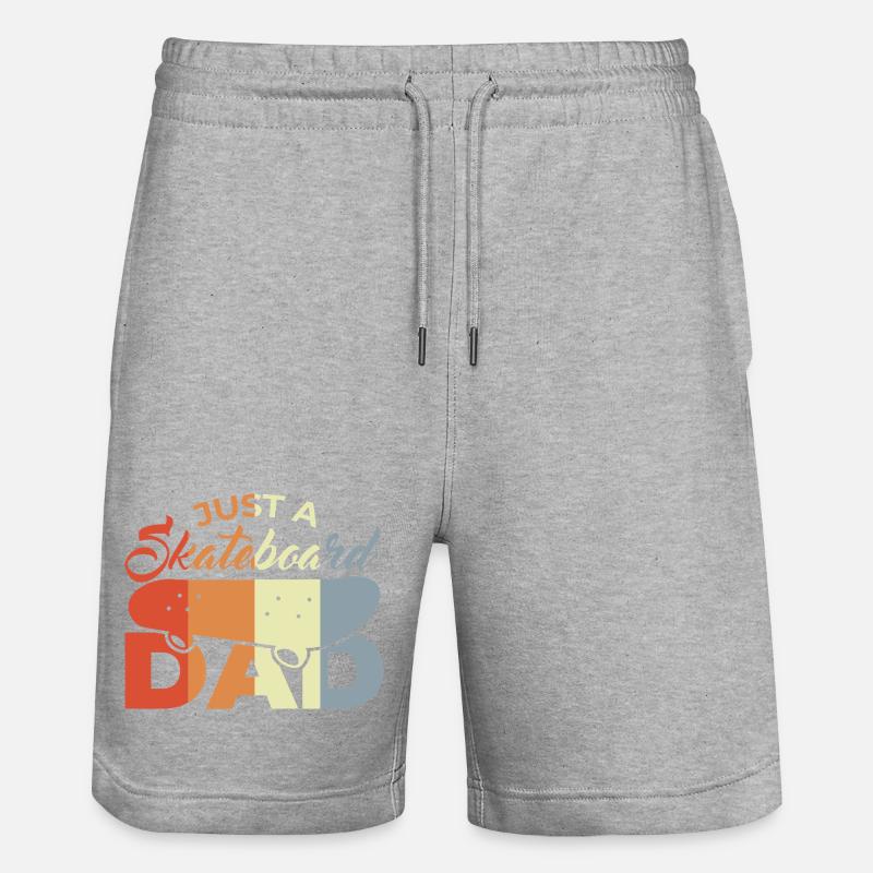 Skateboard Papa - Stanley/Stella Unisex Bio Joggingshorts Trainer  - Grau meliert