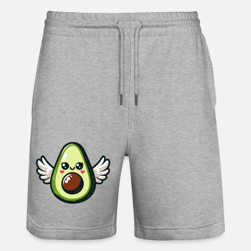Avocat ailé kawaii - Short de jogging bio TRAINER Stanley/Stella unisexe - gris chiné