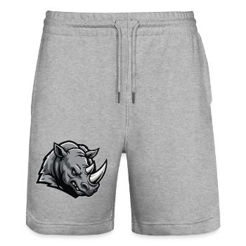 Stählernder Rhino Kopf - Stanley/Stella Unisex Bio Joggingshorts Trainer  - Grau meliert - Vorne - Nik (191cm) & Marisol (170cm)