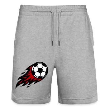 Balle de feu de football - Short de jogging bio TRAINER Stanley/Stella unisexe - gris chiné - Devant - Nik (191cm) & Marisol (170cm)