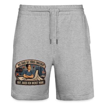 Das Chaos War Schon Da - Stanley/Stella Unisex Bio Joggingshorts Trainer  - Grau meliert - Vorne - Nik (191cm) & Marisol (170cm)
