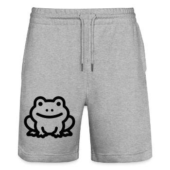 frog - Stanley/Stella Trainer Unisex Organic Jogging Shorts - heather grey - Front - Nik (191cm) & Marisol (170cm)
