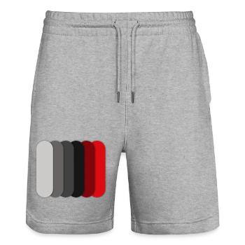 Palette de dégradé Gris Rouge - Short de jogging bio TRAINER Stanley/Stella unisexe - gris chiné - Devant - Nik (191cm) & Marisol (170cm)