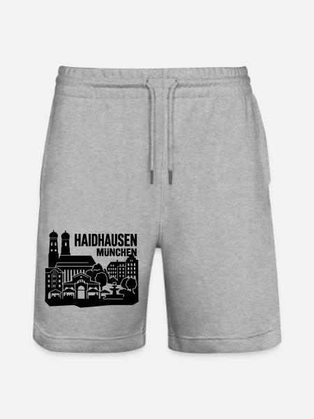 München Skyline Haidhausen - Stanley/Stella Unisex Bio Joggingshorts Trainer  - Grau meliert