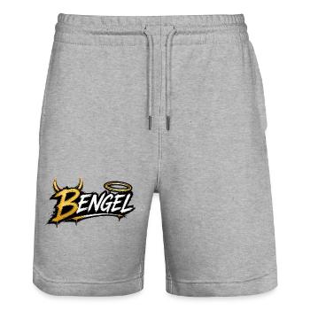 B-Engel -  Mal Bengel mal Engel - Stanley/Stella Unisex Bio Joggingshorts Trainer  - Grau meliert - Vorne - Nik (191cm) & Marisol (170cm)
