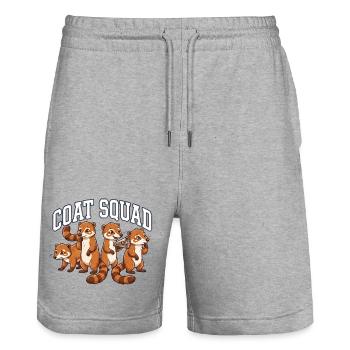 Nasenbären Crew - Stanley/Stella Unisex Bio Joggingshorts Trainer  - Grau meliert - Vorne - Nik (191cm) & Marisol (170cm)