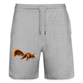 Eichhörnchen 4 - Stanley/Stella Unisex Bio Joggingshorts Trainer  - Grau meliert - Vorne - Nik (191cm) & Marisol (170cm)