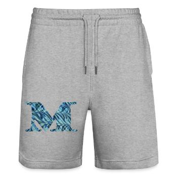 m 51 - Stanley/Stella Trainer Unisex Organic Jogging Shorts - heather grey - Front - Nik (191cm) & Marisol (170cm)