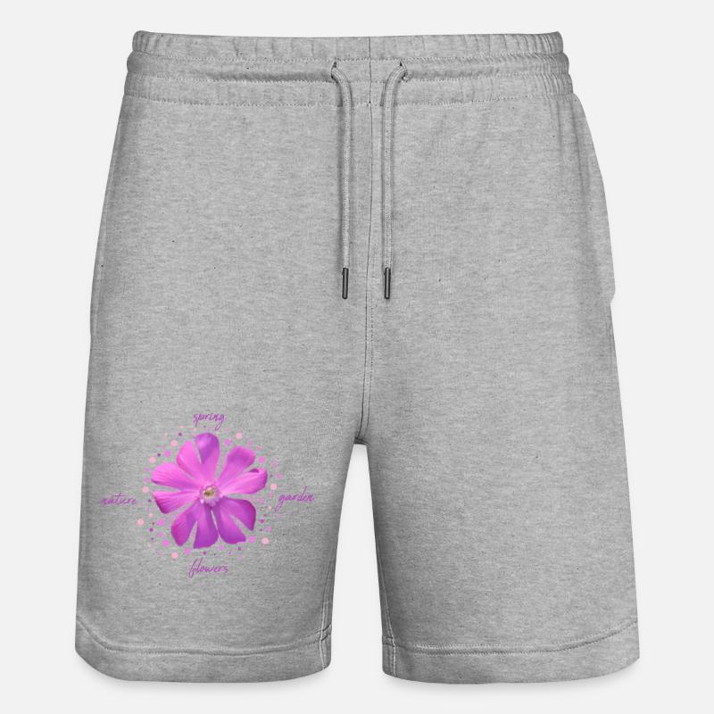 fleur rose fleurs roses - Short de jogging bio TRAINER Stanley/Stella unisexe - gris chiné