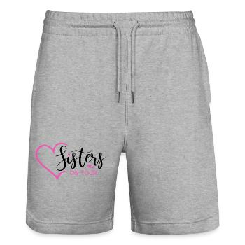 Sœurs Sœurs Frères et sœurs Sœurs en tournée - Short de jogging bio TRAINER Stanley/Stella unisexe - gris chiné - Devant - Nik (191cm) & Marisol (170cm)