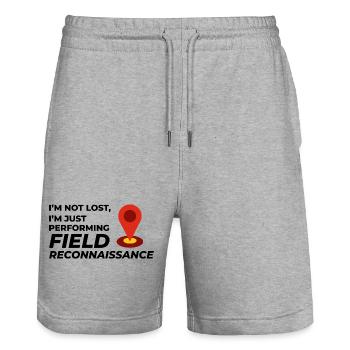 Field Reconnaissance GIS Surveyor Mapping Humor - Stanley/Stella Trainer Unisex Organic Jogging Shorts - heather grey - Front - Nik (191cm) & Marisol (170cm)