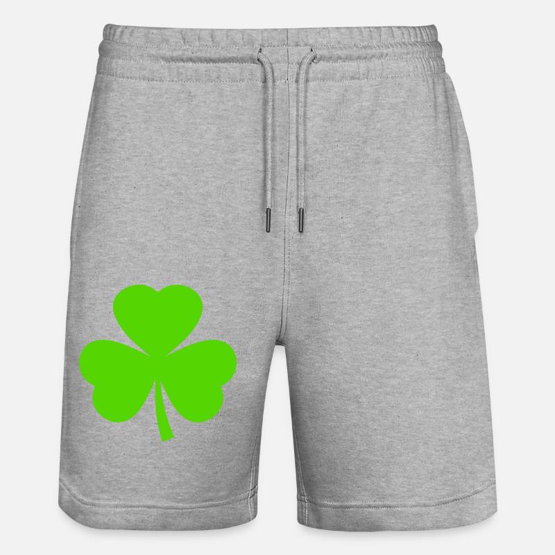 st patricks day kleeblatt - Stanley/Stella Unisex Bio Joggingshorts Trainer  - Grau meliert