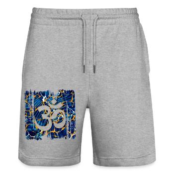 om e 16 - Short de jogging bio TRAINER Stanley/Stella unisexe - gris chiné - Devant - Nik (191cm) & Marisol (170cm)